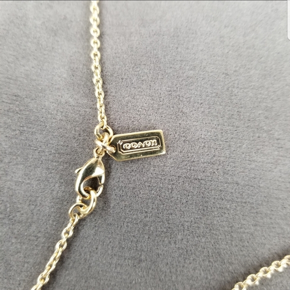 Coach, Blue Pave, Circle Pendant, Necklace - Picture 4 of 6